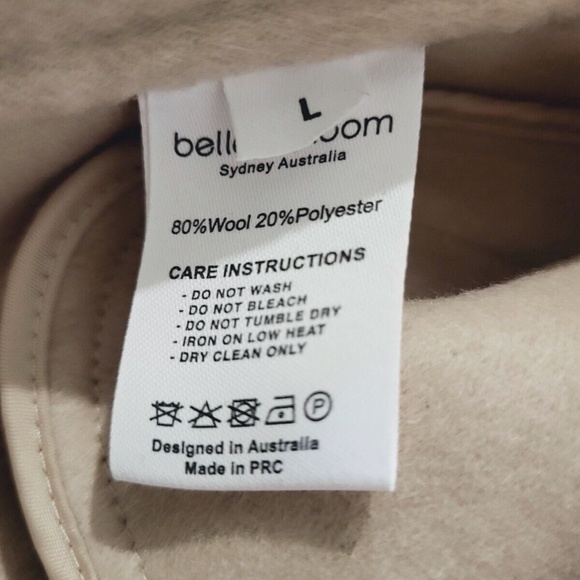 Unworn Belle & Bloom I'm Yours Wool Blend Peacoat in Pale Oat - Picture 8 of 8